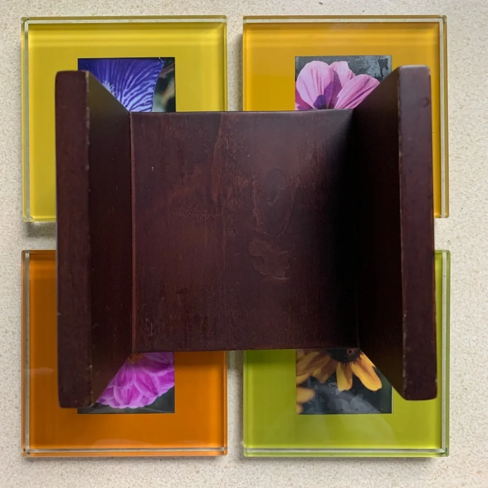 Crate & Barrel Swing set of 4 photo coasters